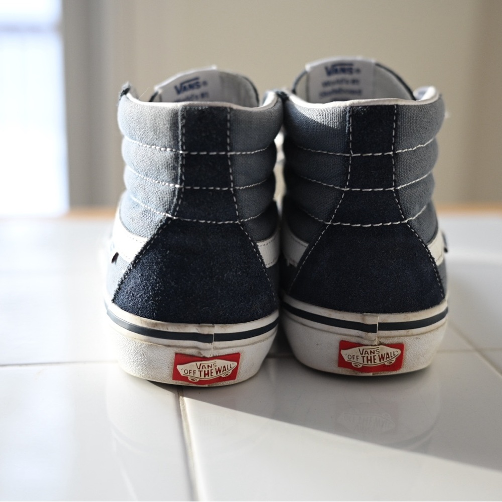 Vans Sk8-Hi Top Sneakers - Men’s Sz 7 Navy and White - Picture 5 of 14